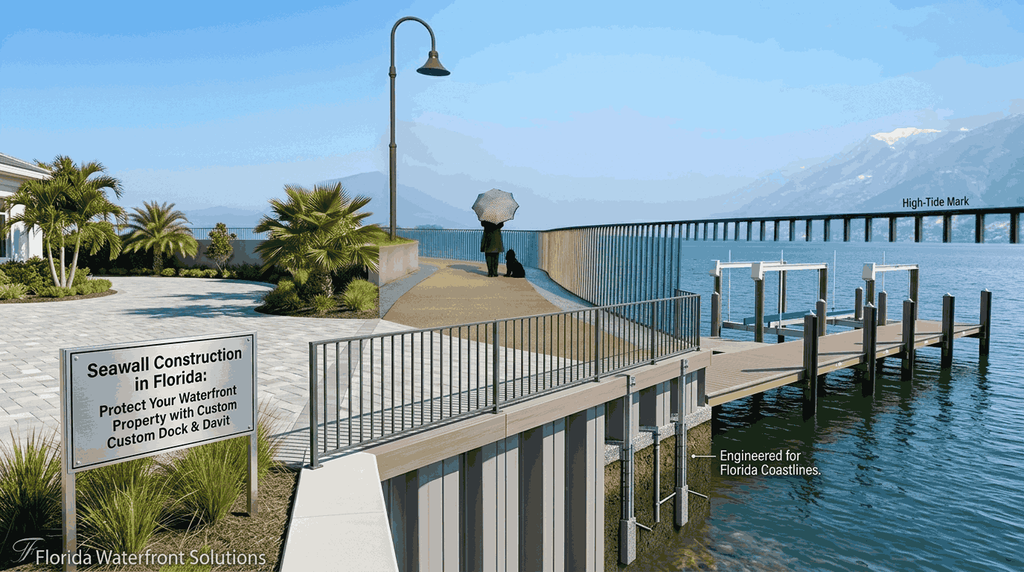 Seawall Construction in Florida Protect Your Waterfront Property with Custom Dock & Davit